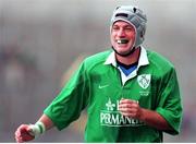 28 August 1999; David Humphreys celebrates Ireland's 2nd try scored by Matt Mostyn. Rugby International, Ireland v Argentina, Lansdowne Road, Dublin. Picture credit: Brendan Moran / SPORTSFILE