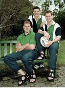 9 June 1999; Ireland players, from left, Matt Mostyn, (Wing), Brian O'Driscoll (Centre) and Tom Tierney (Scrum Half), Ireland's three new interational caps for the game pictured in the City Botanic Gardens, Brisbane, Queensland, Australia. Picture credit: Matt Browne / SPORTSFILE