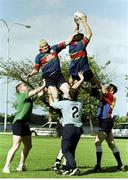 16 June 1999; Ireland's Dion O'Cuinneagain takes the ball in the lineout from David Corkery during training. Ireland Rugby Squad Training, Langley Park, Perth, Western Australia, Australia. Picture credit: Matt Browne / SPORTSFILE