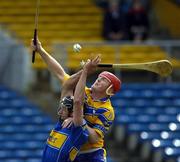 10 April 2005; Michael Webster, Tipperary, in action against Brian Lohan, Clare. Allianz National Hurling League, Division 1, Tipperary v Clare, Semple Stadium, Thurles, Co. Tipperary. Picture credit; Ray McManus / SPORTSFILE