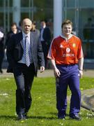 11 April 2005; British and Irish Lions captain Brian O'Driscoll with head coach Sir Clive Woodward at a press conference to announce the British & Irish Lions squad and captain. Hilton Hotel, Heathrow, London, England. Picture credit; Brendan Moran / SPORTSFILE