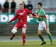 11 April 2005; Vinny Arkins, Portadown, in action against Alan Bennett, Cork City. Setanta Cup, Group 2, Portadown v Cork City, Shamrock Park, Portadown, Co. Armagh. Picture credit; David Maher / SPORTSFILE