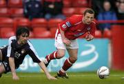 15 April 2005; Gary O'Neill, Shelbourne, in action against Darragh Maguire, St. Patrick's Athletic. eircom League, Premier Division, Shelbourne v St. Patrick's Athletic, Tolka Park, Dublin. Picture credit; Brian Lawless / SPORTSFILE