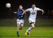 8 January 2014; Padraig Fogarty, Kildare, in action against Fergal Battrim, Longford. Bord na Mona O'Byrne Cup, Group B, Round 2, Longford v Kildare, Newtowncashel, Co. Longford. Picture credit: David Maher / SPORTSFILE