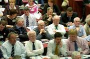 15 April 2005; Delegates watch and listen at the 2005 GAA Congress. Croke Park, Dublin. Picture credit; Ray McManus / SPORTSFILE