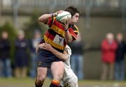 16 April 2005; Shane Whelan, Lansdowne, is tackled by Mark O'Neill, Dublin University. AIB All Ireland League 2004-2005, Division 1, Lansdowne v Dublin University, Lansdowne Road, Dublin. Picture credit; Matt Browne / SPORTSFILE