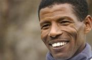 20 April 2005; Ethiopian Olympic legend Haile Gebreselaisse in jovial mood at a photocall to help Trocaire close its Lenten campaign. St. Stephen's Green, Dublin. Picture credit; Pat Murphy / SPORTSFILE