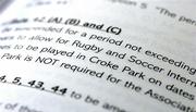16 April 2005; A page from the Official &quot;Clar&quot; highlighting the controversial Rule 42 motion at the 2005 GAA Congress. Croke Park, Dublin. Picture credit; Brendan Moran / SPORTSFILE