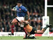 6 November 1999; Emile N'tamack, France, in action against Toutai Kefu, Australia. 1999 Rugby World Cup, Australia v France, Millennium Stadium, Cardiff, Wales. Picture credit: Matt Browne / SPORTSFILE