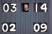 23 April 2005; Bobby O'Connor in charge of the scoreboard. Allianz National Hurling League, Division 1 Relegation Section, Limerick v Laois, John Fitzgerald Park, Kilmallock, Co. Limerick. Picture credit; Kieran Clancy / SPORTSFILE