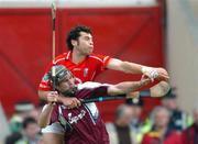 24 April 2005; Richie Murray, Galway, in action against Sean Og O hAilpin, Cork. Allianz National Hurling League, Division 1, Round 3, Cork v Galway, Pairc Ui Chaoimh, Cork. Picture credit; David Maher / SPORTSFILE