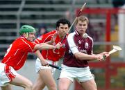 24 April 2005; Kevin Hayes, Galway, in action against Jerry O'Connor, left and Sean Og O' hAilpin, Cork. Allianz National Hurling League, Division 1, Round 3, Cork v Galway, Pairc Ui Chaoimh, Cork. Picture credit; David Maher / SPORTSFILE