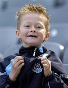 24 April 2005; A young Dublin fan shows his support. Cadbury's Leinster U21 Football Final Replay, Dublin v Kildare, Croke Park, Dublin. Picture credit; Brian Lawless / SPORTSFILE