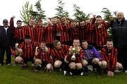 30 April 2005; The Cheeverstown players celebrate with the cup. Europe Eurasia Football Week 2005, Men's National Cup Final, Belfast v Cheeverstown, AUL Complex, Clonshaugh, Dublin. Picture credit; Pat Murphy / SPORTSFILE