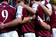 24 April 2005; Galway players huddle together before the start of the game. Allianz National Hurling League, Division 1, Round 3, Cork v Galway, Pairc Ui Chaoimh, Cork. Picture credit; David Maher / SPORTSFILE