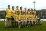 1 May 2005; The Donegal team pose for a team photograph. Allianz National Hurling League, Division 3 Final, Mayo v Donegal, Markievicz Park, Sligo. Picture credit; Damien Eagers / SPORTSFILE