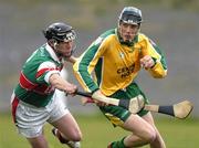 1 May 2005; Danny Cullen, Donegal in action against Derek Walsh, Mayo. Allianz National Hurling League, Division 3 Final, Mayo v Donegal, Markievicz Park, Sligo. Picture credit; Damien Eagers / SPORTSFILE
