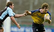 29 April 2005; Gordon D'Arcy, Leinster, is tackled by Scott Barrow, Glasgow Rugby. Celtic Cup 2004-2005, Quarter-Final, Leinster v Glasgow Rugby, Lansdowne Road, Dublin. Picture credit; Brendan Moran / SPORTSFILE
