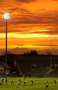 29 April 2005; A general view of a rugby game at Lansdowne Road as the sun sets. Celtic Cup 2004-2005, Quarter-Final, Leinster v Glasgow Rugby, Lansdowne Road, Dublin. Picture credit; Brendan Moran / SPORTSFILE