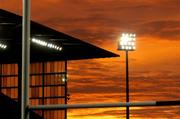 29 April 2005; A general view of a rugby game at Lansdowne Road as the sun sets. Celtic Cup 2004-2005, Quarter-Final, Leinster v Glasgow Rugby, Lansdowne Road, Dublin. Picture credit; Brendan Moran / SPORTSFILE