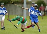 5 May 2005; Keith Hogarty, Oatlands College, in action against Zimnacho Mordai, Old Bawn CS. Dublin Juvenile Hurling, 'D' Final, Old Bawn CS v Oatlands College, O'Toole Park, Dublin. Picture credit; Damien Eagers / SPORTSFILE