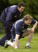 5 May 2005; Leinster's Brian O'Driscoll and Gary Brown, left, in action during squad training. UCD, Belfield, Dublin. Picture credit; Pat Murphy / SPORTSFILE