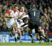 18 January 2014; Chris Henry, Ulster, in action against Leicester Tigers. Heineken Cup 2013/14, Pool 5, Round 6, Leicester Tigers v Ulster, Welford Road, Leicester, England. Picture credit: John Dickson / SPORTSFILE