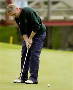6 May 2005; Sean McTernan, Ireland, watches his putt on the 16th green during the Irish Amateur Open Championship. Carton House Golf Club, Maynooth Co. Kildare. Picture credit; Matt Browne / SPORTSFILE