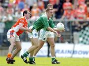 15 May 2005; Martin McGrath, Fermanagh, in action against Martin O'Rourke, Armagh. Bank Of Ireland Ulster Senior Football Championship, Armagh v Fermanagh, St. Tighernach's Park, Clones, Co. Monaghan. Picture credit; Brendan Moran / SPORTSFILE