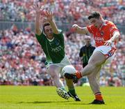 15 May 2005; Brian Mallon, Armagh, in action against Niall Bogue, Fermanagh. Bank Of Ireland Ulster Senior Football Championship, Armagh v Fermanagh, St. Tighernach's Park, Clones, Co. Monaghan. Picture credit; Brendan Moran / SPORTSFILE