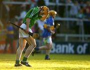 21 May 2005; Niall Moran, Limerick, holds his head after missing a late scoring chance. Guinness Munster Senior Hurling Championship Quarter-Final Replay, Limerick v Tipperary, Gaelic Grounds, Limerick. Picture credit; Brendan Moran / SPORTSFILE