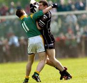 22 May 2005; Patrick Naughton, Sligo, in action against Barry Prior, Leitrim. Bank of Ireland Connacht Senior Football Championship, Leitrim v Sligo, O'Moore Park, Carrick-on-Shannon, Co. Leitrim. Picture credit; Damien Eagers / SPORTSFILE