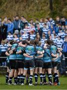 28 January 2014; The Castletroy team gather together in a huddle before the game. SEAT Munster Schools Senior Cup, 1st Round, Rockwell College v Castletroy College, Clanwilliam Park, Tipperary Town. Picture credit: Diarmuid Greene / SPORTSFILE