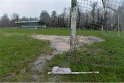 1 February 2014; A general view of one of the goalmouths before the game was postponed due to adverse weather conditions. Dr. Harty Cup Semi-Final, St Francis College, Rochestown, Cork v Scoil na Trionoide Naofa, Doon, Limerick. Cahir, Co. Tipperary. Picture credit: Diarmuid Greene / SPORTSFILE