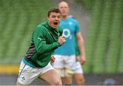 1 February 2014; Ireland's Brian O'Driscoll during the Ireland Rugby Squad Captain's Run ahead of Sunday's RBS Six Nations Rugby Championship match against Scotland. Aviva Stadium, Landowne Road, Dublin. Picture credit: Matt Browne / SPORTSFILE