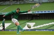 1 February 2014; Ireland's Jonathan Sexton during the Ireland Rugby Squad Captain's Run ahead of Sunday's RBS Six Nations Rugby Championship match against Scotland. Aviva Stadium, Landowne Road, Dublin. Picture credit: Matt Browne / SPORTSFILE