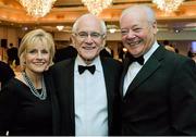 31 January 2014; In attendance at the GUI Champions' Dinner 2014 is Lee Mallaghan, Owner & President of Carton House with Shay and Angela Smith. GUI Champions' Dinner 2014, Carton House, Maynooth, Co. Kildare. Picture credit: Matt Browne / SPORTSFILE