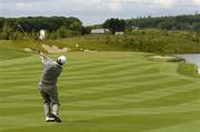 3 June 2005; Des Smyth watches his second shot from the 12th fairway during round one of the AIB Irish Seniors Open. Heritage Golf & Country Club, Killenard, Co. Laois. Picture credit; Matt Browne / SPORTSFILE