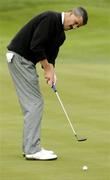 3 June 2005; Leading amateur Adrian Morrow watches his putt on the 9th green during round one of the AIB Irish Seniors Open. Heritage Golf & Country Club, Killenard, Co. Laois. Picture credit; Matt Browne / SPORTSFILE