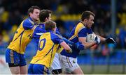 2 February 2014; Michael Brady and Aidan Rowan, Longford, in action against Conor Daly and Donall Keane, Roscommon. Allianz Football League, Division 3, Round 1, Longford v Roscommon, Glennon Brothers Pearse Park, Longford. Picture credit: Oliver McVeigh / SPORTSFILE