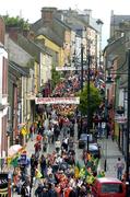 12 June 2005; Donegal and Armagh supporters walk up Fermanagh St on their way to the match. Bank of Ireland Ulster Senior Football Championship Semi-Final, Donegal v Armagh, St. Tighernach's Park, Clones, Co. Monaghan. Picture credit; Damien Eagers / SPORTSFILE