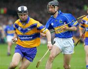 5 June 2005; Gerry Quinn, Clare, in action against Tommy Dunne, Tipperary. Guinness Munster Senior Hurling Championship Semi-Final, Clare v Tipperary, Gaelic Grounds, Limerick. Picture credit; Kieran Clancy / SPORTSFILE