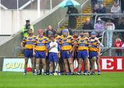 5 June 2005; The Clare team stand for the national anthem. Guinness Munster Senior Hurling Championship Semi-Final, Clare v Tipperary, Gaelic Grounds, Limerick. Picture credit; Kieran Clancy / SPORTSFILE