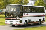 14 June 2005;The Ireland squad arrive for training on the team bus. Ireland rugby squad training, Tatsumi No Mori Rugby training facility, Tokyo, Japan. Picture credit; Brendan Moran / SPORTSFILE