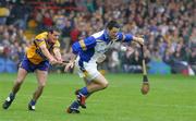 5 June 2005; Tipperary goalkeeper Brendan Cummins in action against Brian O'Connell, Clare. Guinness Munster Senior Hurling Championship Semi-Final, Clare v Tipperary, Gaelic Grounds, Limerick. Picture credit; Kieran Clancy / SPORTSFILE