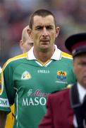 12 June 2005; Leitrim captain Christopher Carroll leads his team behind the Castlerea Brass and Reed Band during the pre-match parade. Bank of Ireland Connacht Senior Football Championship Semi-Final, Galway v Leitrim, Pearse Stadium, Galway. Picture credit; Ray McManus / SPORTSFILE