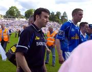 19 June 2005; Cavan manager Martin McElkennon leaves the pitch after the game. Bank of Ireland Ulster Senior Football Championship Semi-Final, Tyrone v Cavan, St. Tighernach's Park, Clones, Co. Monaghan. Picture credit; Pat Murphy / SPORTSFILE