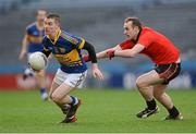 9 February 2014; Mikey Sweeney, Kiltane, in action against Niall Feely, Truagh. AIB GAA Football All Ireland Intermediate Club Championship Final, Kiltane, Mayo v Truagh, Monaghan. Croke Park, Dublin. Photo by Sportsfile