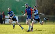 11 February 2014; David Reidy, Mary Immaculate College Limerick, in action against Barry Coughlan, University College Dublin. Irish Daily Mail HE GAA Fitzgibbon Cup 2014, Group B, Round 3, University College Dublin v Mary Immaculate College Limerick, UCD, Belfield, Dublin. Picture credit: Barry Cregg / SPORTSFILE