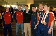 30 June 2005; Prince William with members of the British and Irish Lions squad, from left, Sir Clive Woodward, Will Greenwood, Gordon Bulloch, Gareth Thomas and Brian O'Driscoll. Intercontinental Hotel, Wellington, New Zealand. Picture credit; Brendan Moran / SPORTSFILE